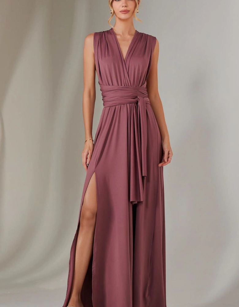 Halter Neck Maxi Bridesmaid Dress