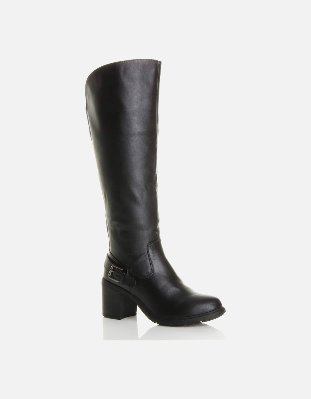 High Block Heel Chunky Biker  Knee High Boots, 2 of 1