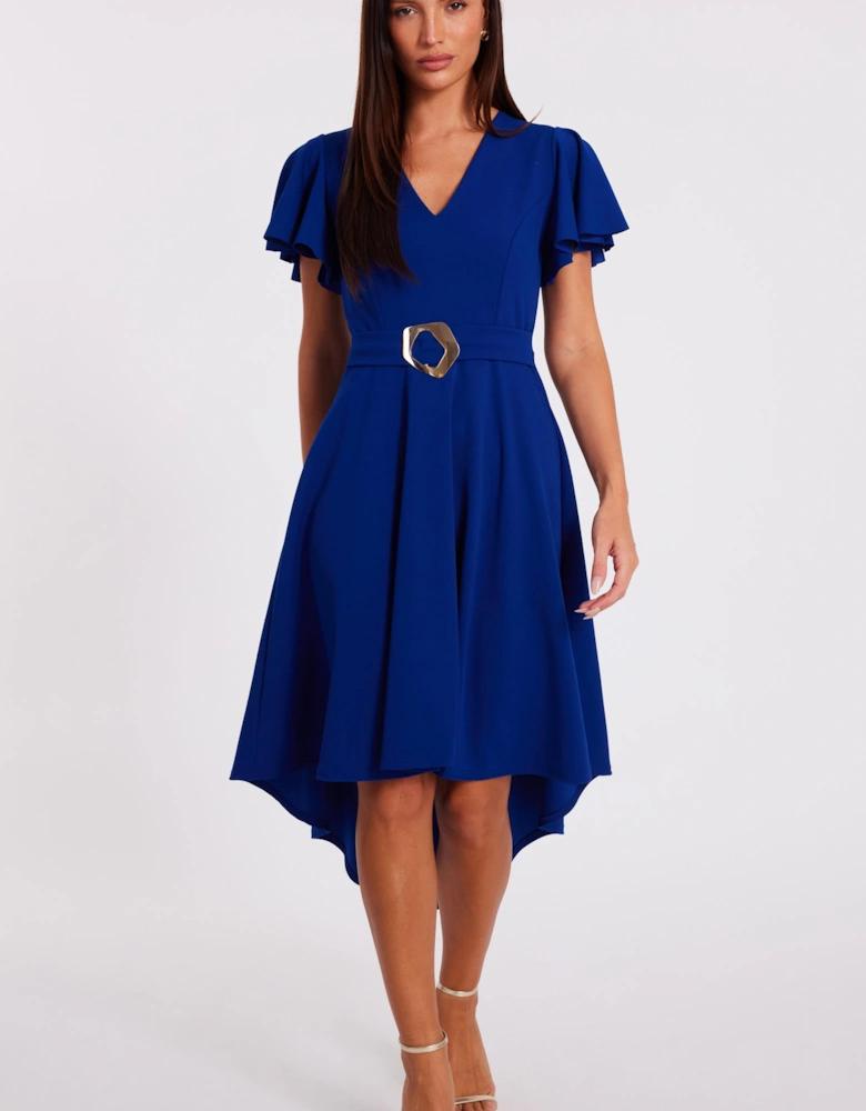 Royal Dip Hem Midi Dress