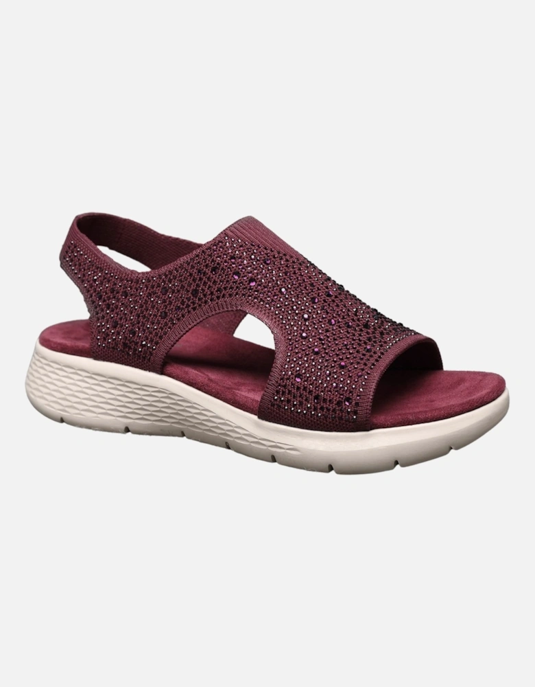 Sparkly Slingback Comfort Sandals with Rhinestones and Cushioned Sole