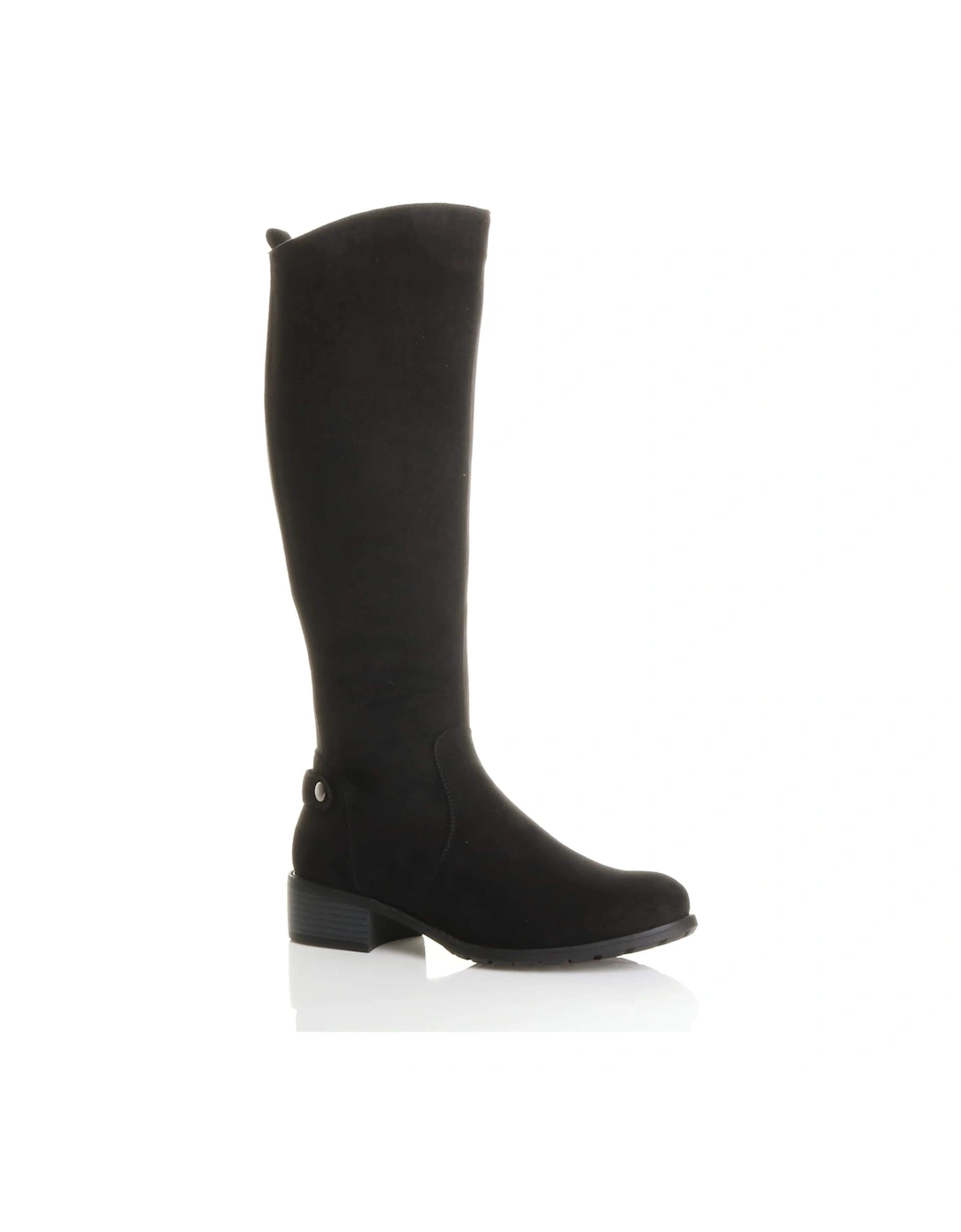 Low  Heel Riding Faux Suede Calf Boots, 2 of 1