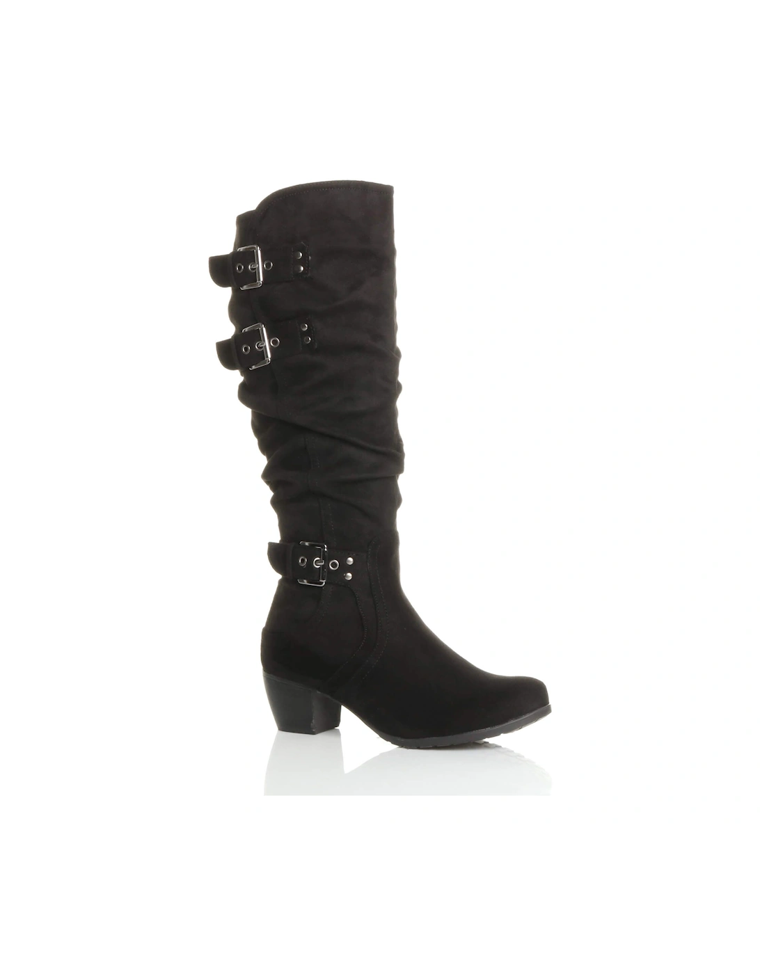 Low Cuban Heel Ruched Slouch  Calf Boots, 2 of 1