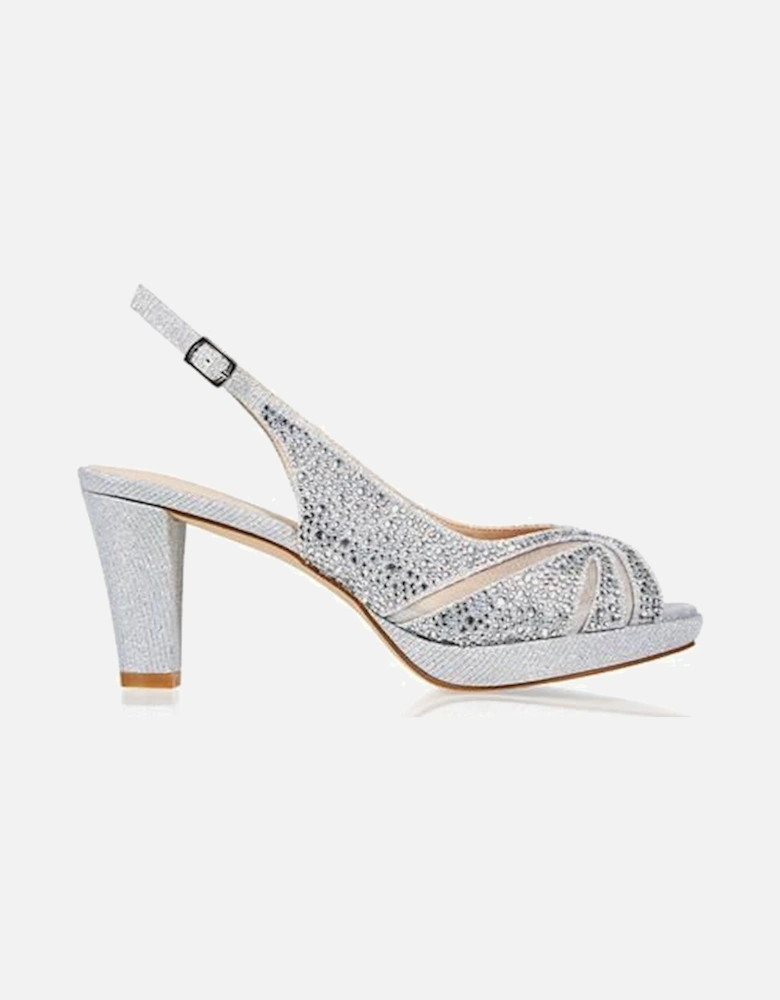 Glitter 'Linda' Low Platform Sling Back Sandal