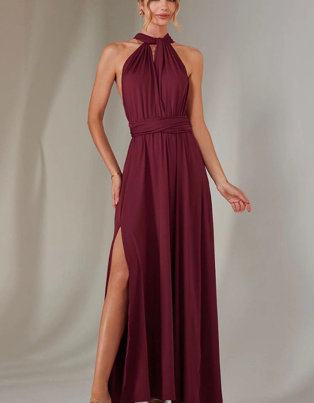 Halter Neck Maxi Bridesmaid Dress, 2 of 1