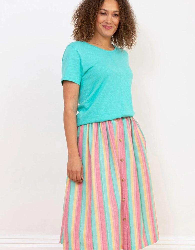 Mudeford Button Front Midi Skirt