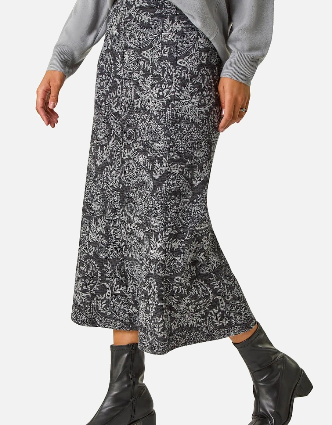 Leaf Print Panelled Tulip Skirt, 2 of 1