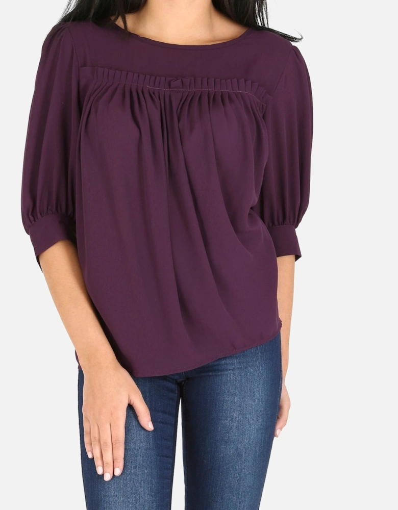 Luxe Satin Dolman Sleeve Blouse