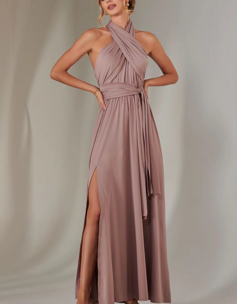 Halter Neck Maxi Bridesmaid Dress