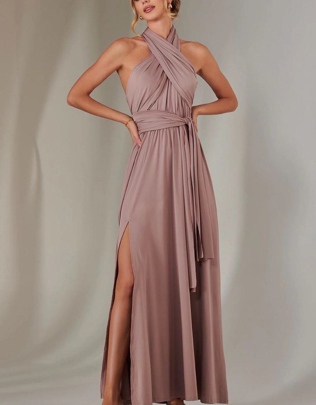 Halter Neck Maxi Bridesmaid Dress, 2 of 1