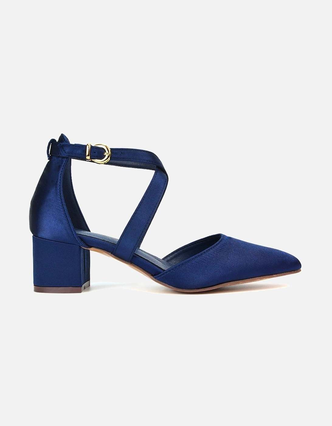 'Cynthia' Pointed Toe Ankle Strap Mid Block Heel Court Shoes, 2 of 1