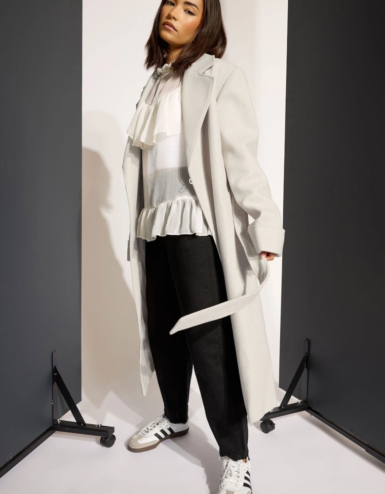 Petite Belted Wrap Coat