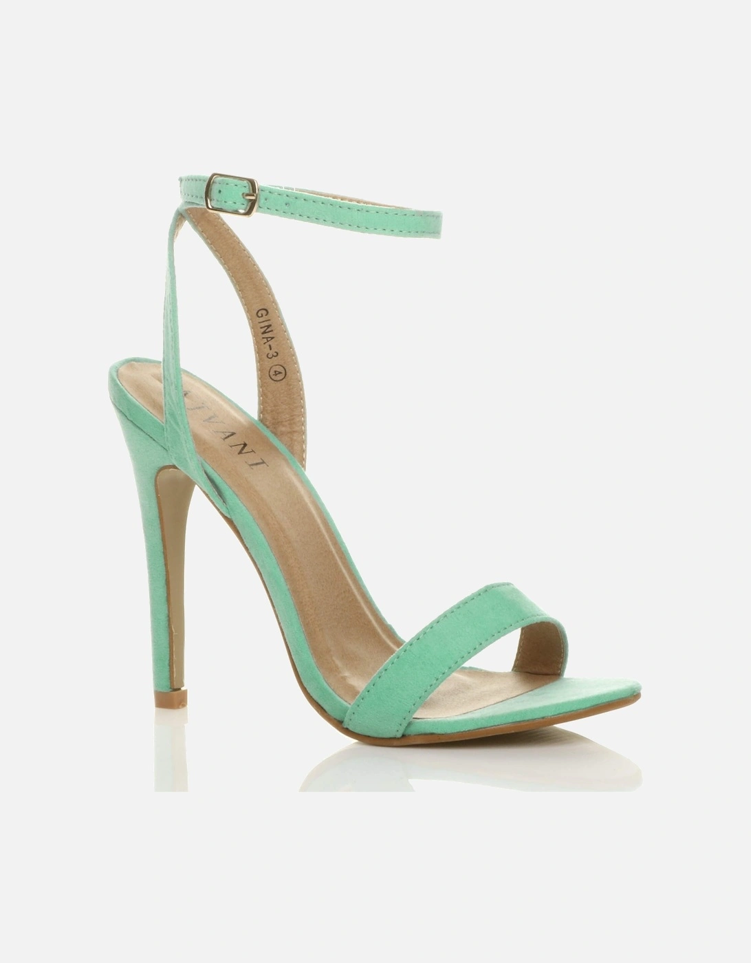 High  Heel Ankle Strap Barely There Faux Suede Heeled Sandals, 2 of 1