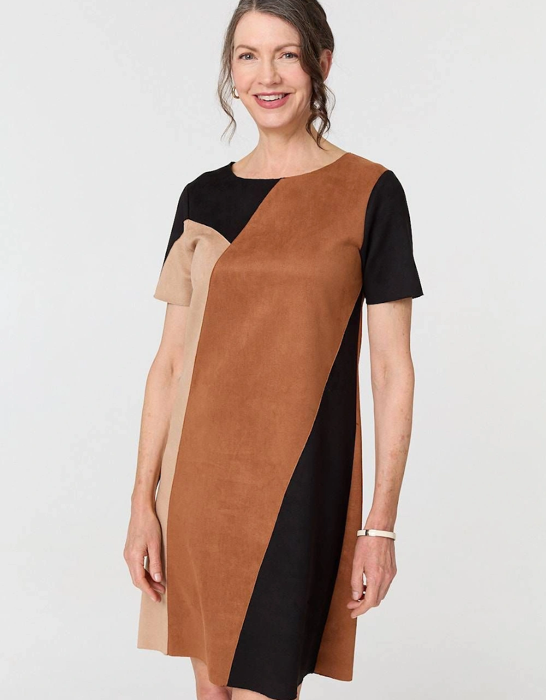 Colour Block Short Sleeve Midi Dress, 2 of 1