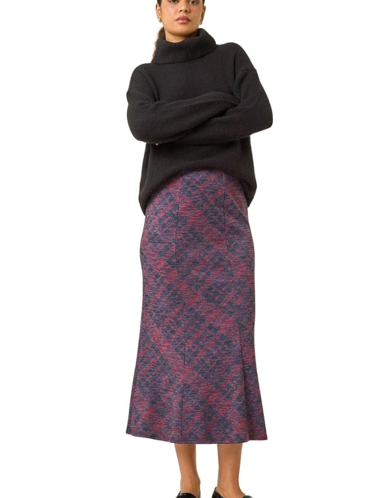 Checkered Panel Tulip Skirt
