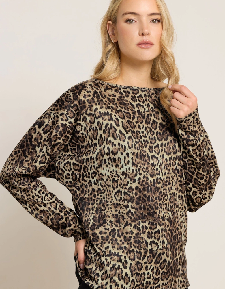 Tall Animal Print Batwing Top
