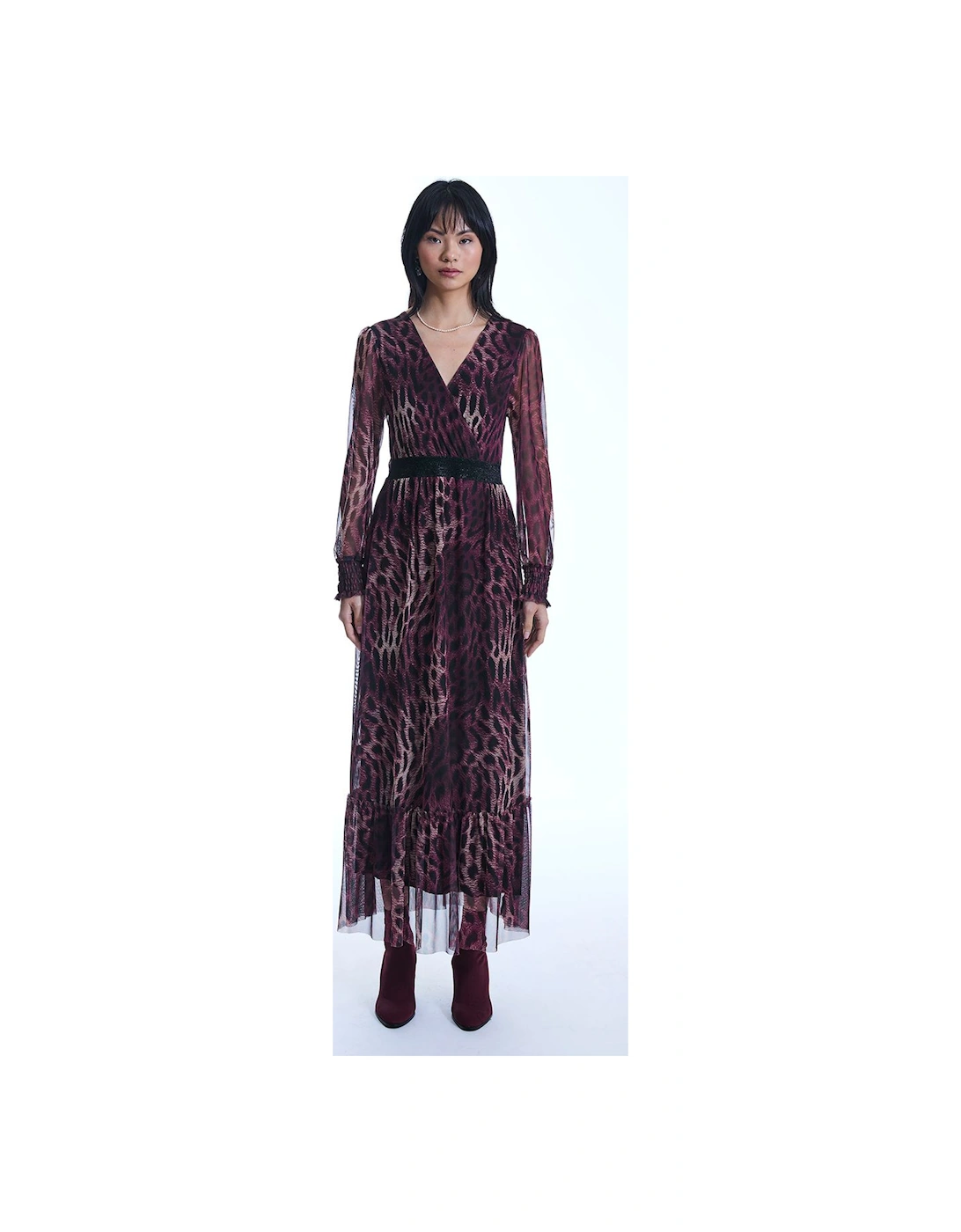 Maxi Tulle Burgundy Dress, 2 of 1