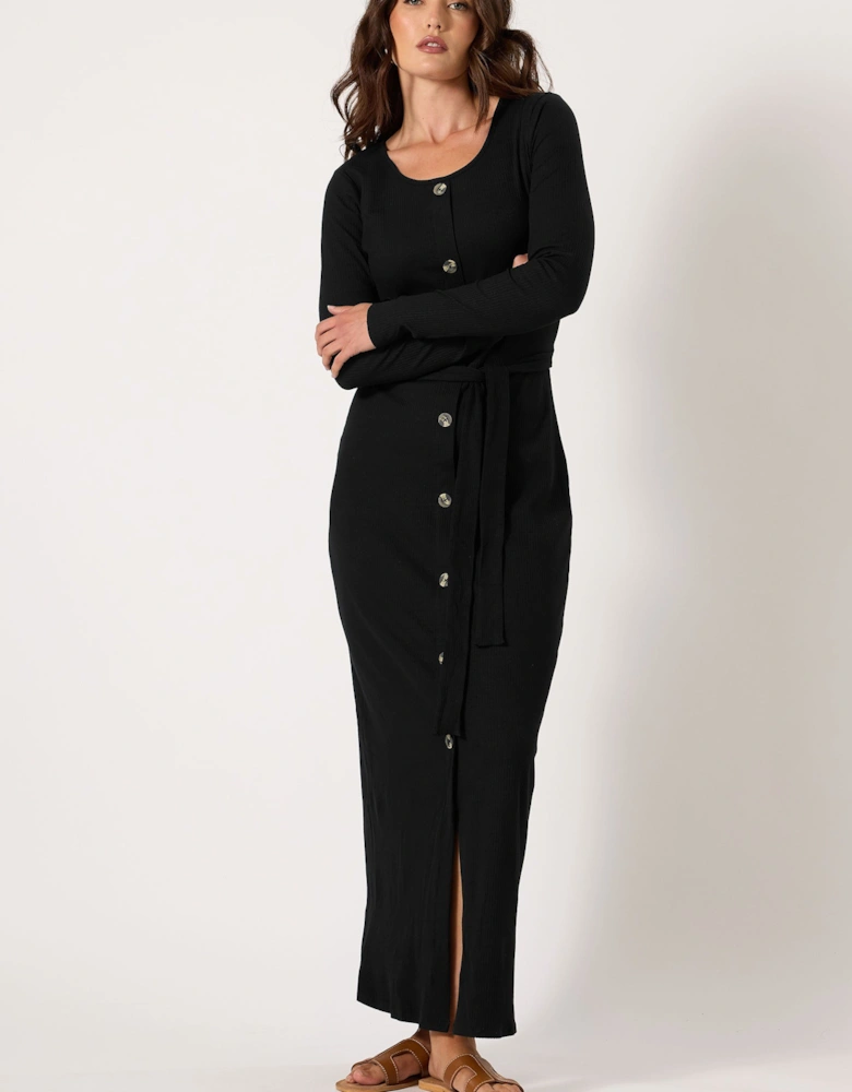Tall Ribbed Button Maxi Dress