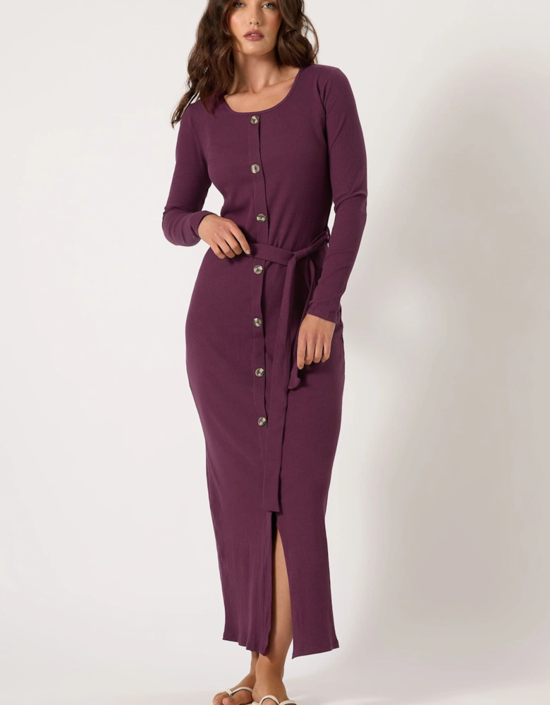 Tall Ribbed Button Maxi Dress