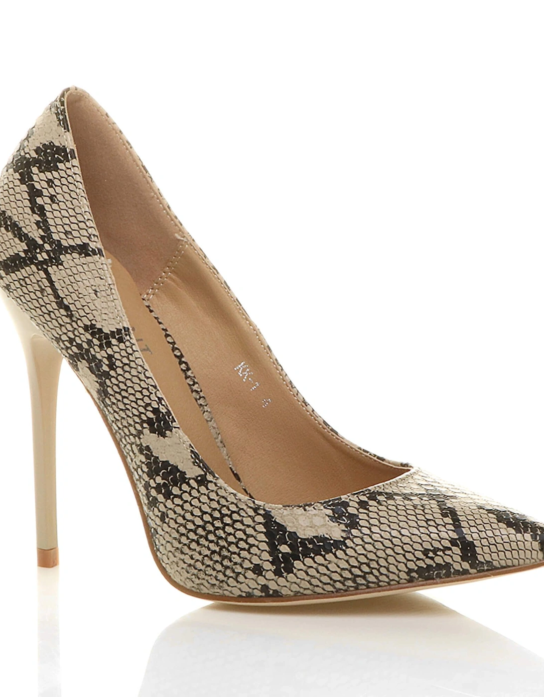 High Stiletto Heel  Faux Leather Court Shoes, 2 of 1
