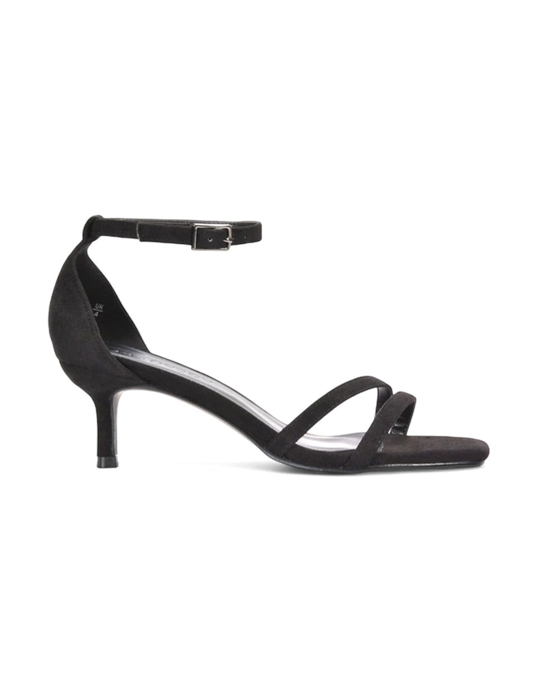 'Lea' Open Toe Strappy Low Kitten Heel Sandal Shoes
