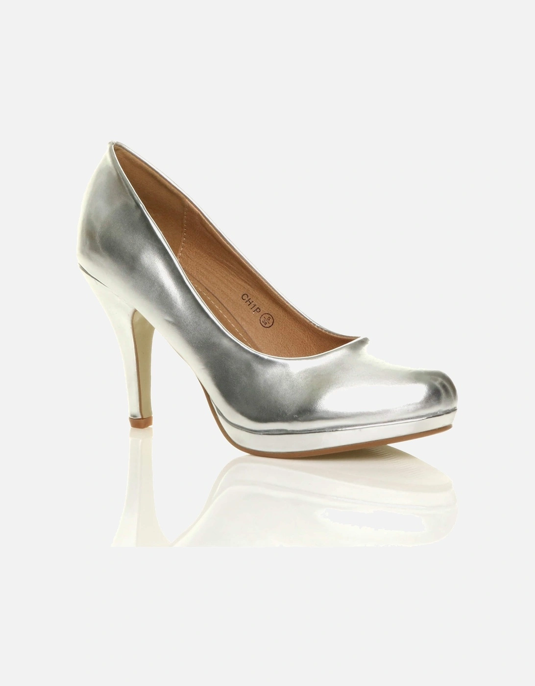 High  Heel  Faux Leather Court Shoes, 2 of 1