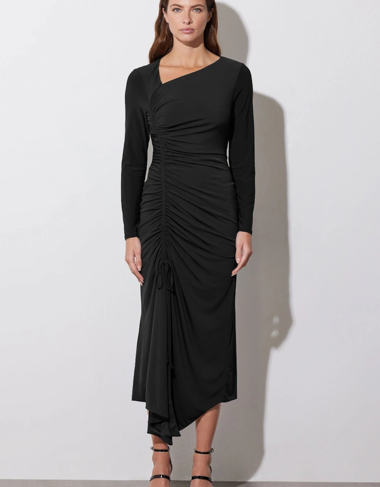 Asymmetric Ruched Dress