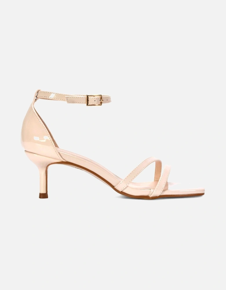 'Lea' Open Toe Strappy Low Kitten Heel Sandal Shoes