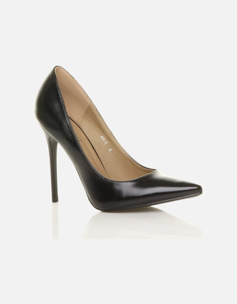 High Stiletto Heel  Faux Leather Court Shoes