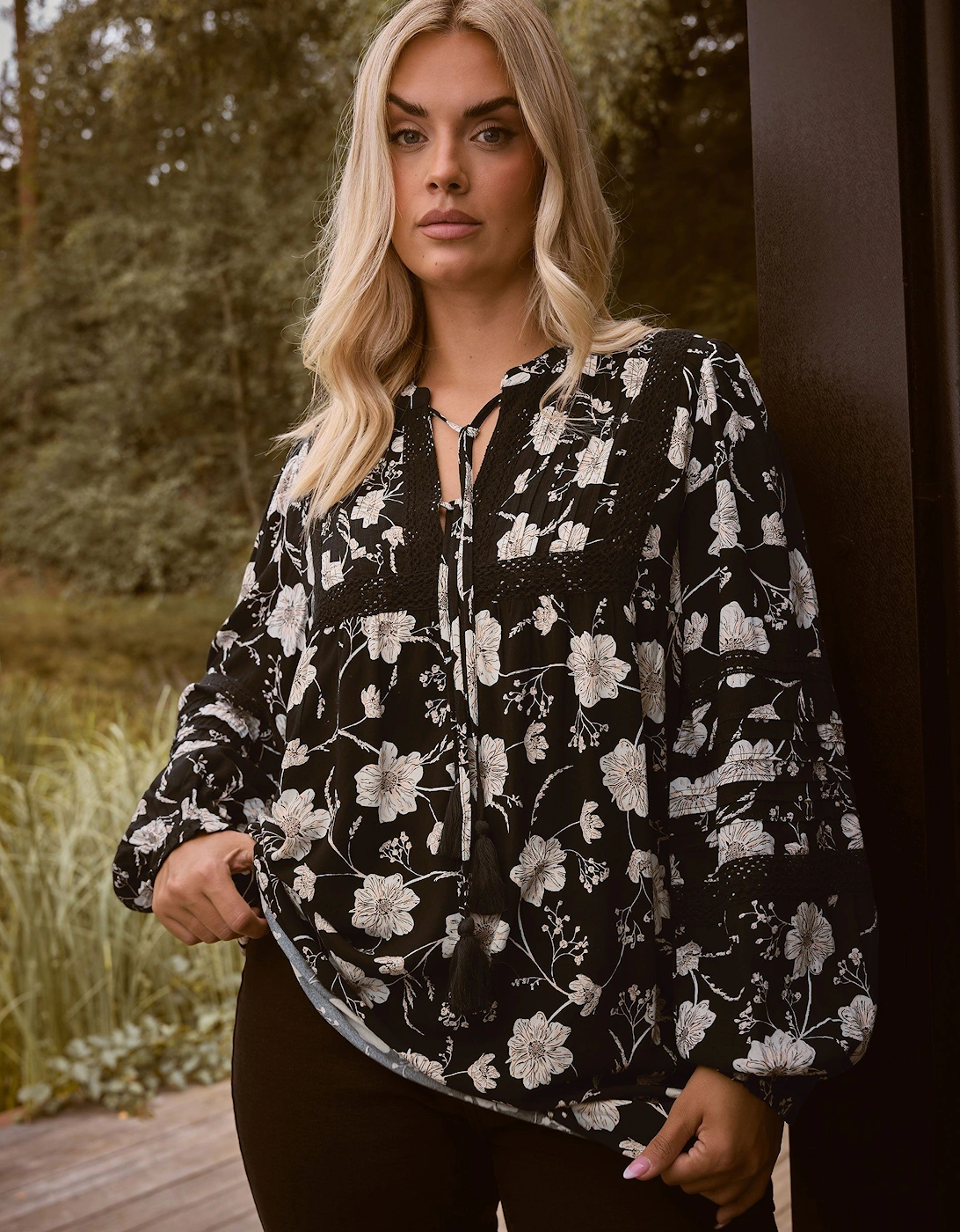 Floral Crochet Trim Blouse, 2 of 1