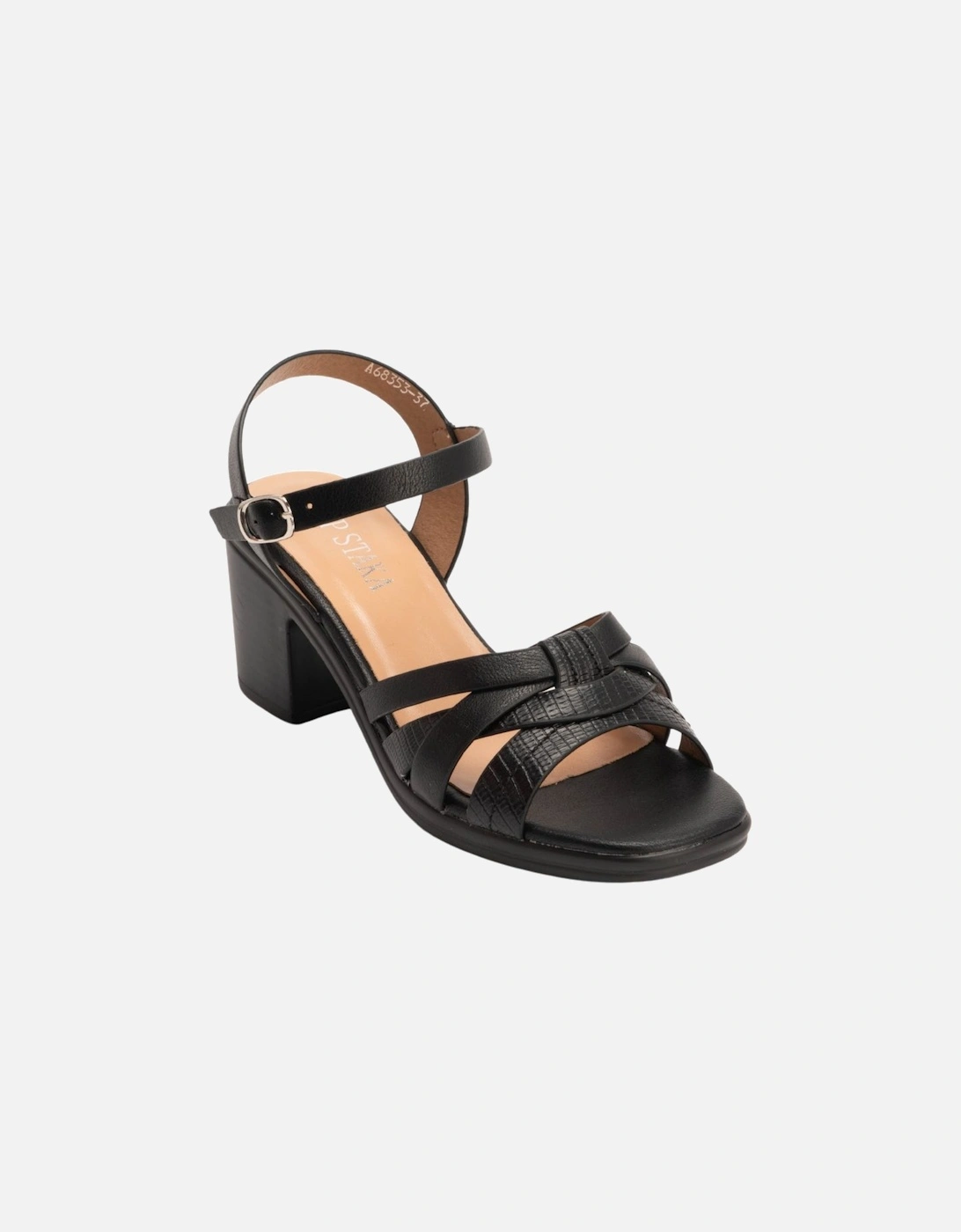 Block Heel Sandals Comfortable Mid Heel Strappy Summer Shoes with Ankle Buckle, 2 of 1