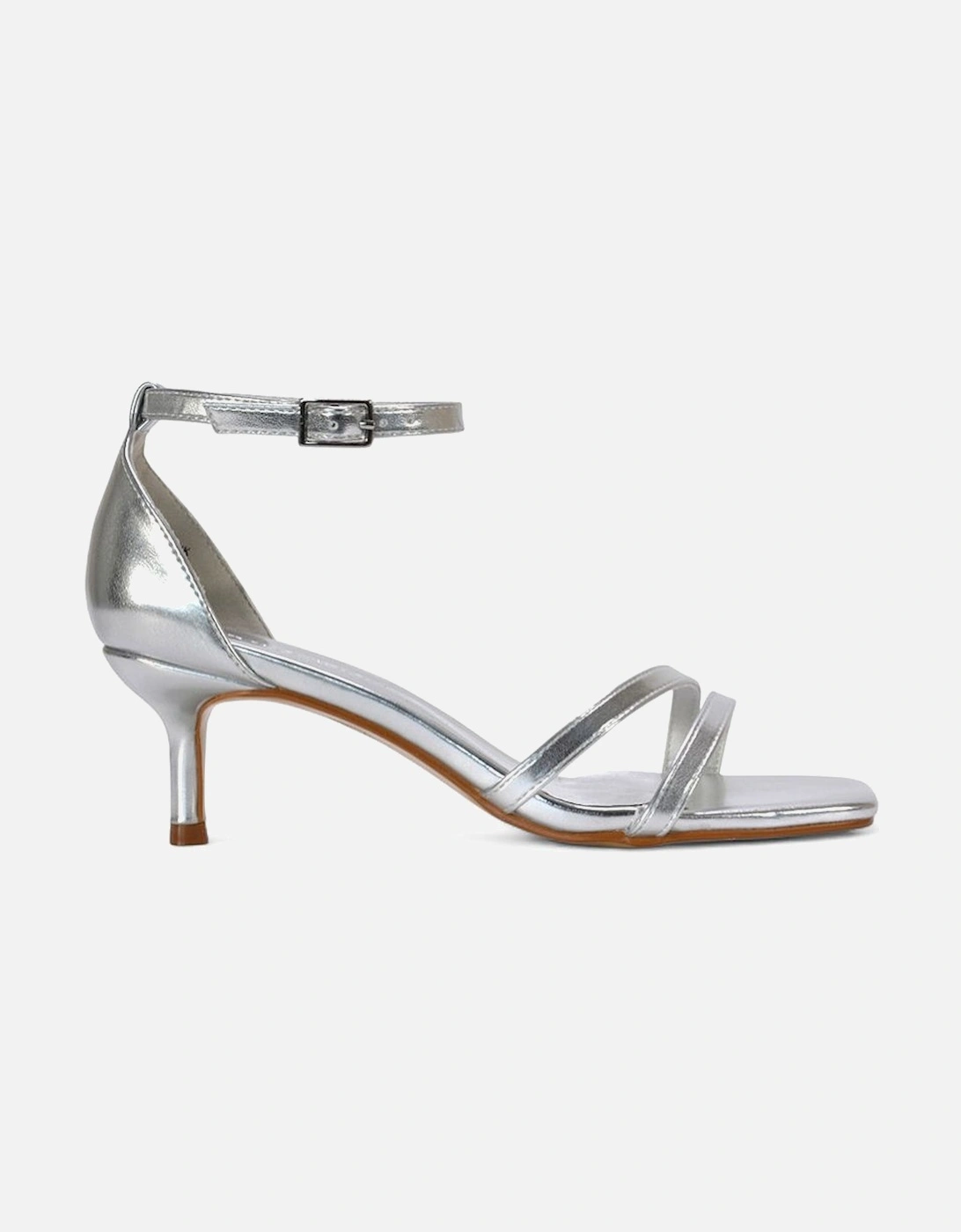 'Lea' Open Toe Strappy Low Kitten Heel Sandal Shoes, 2 of 1