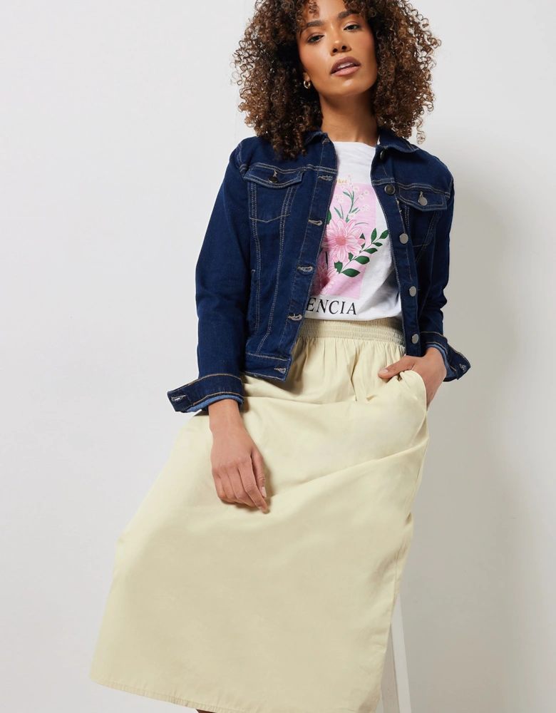 Pocket Detail Midi Skirt