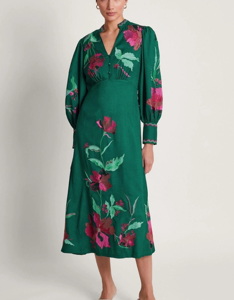 Lyra Embroidered Midi Dress