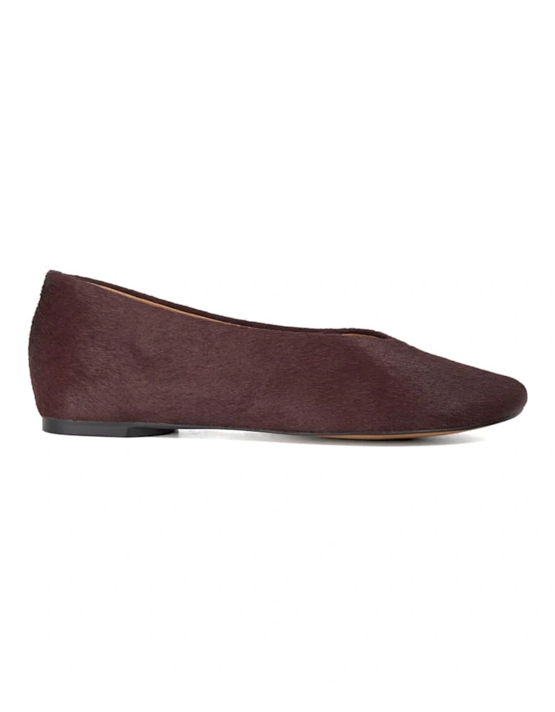 'Highcut' Leather Ballet Pumps