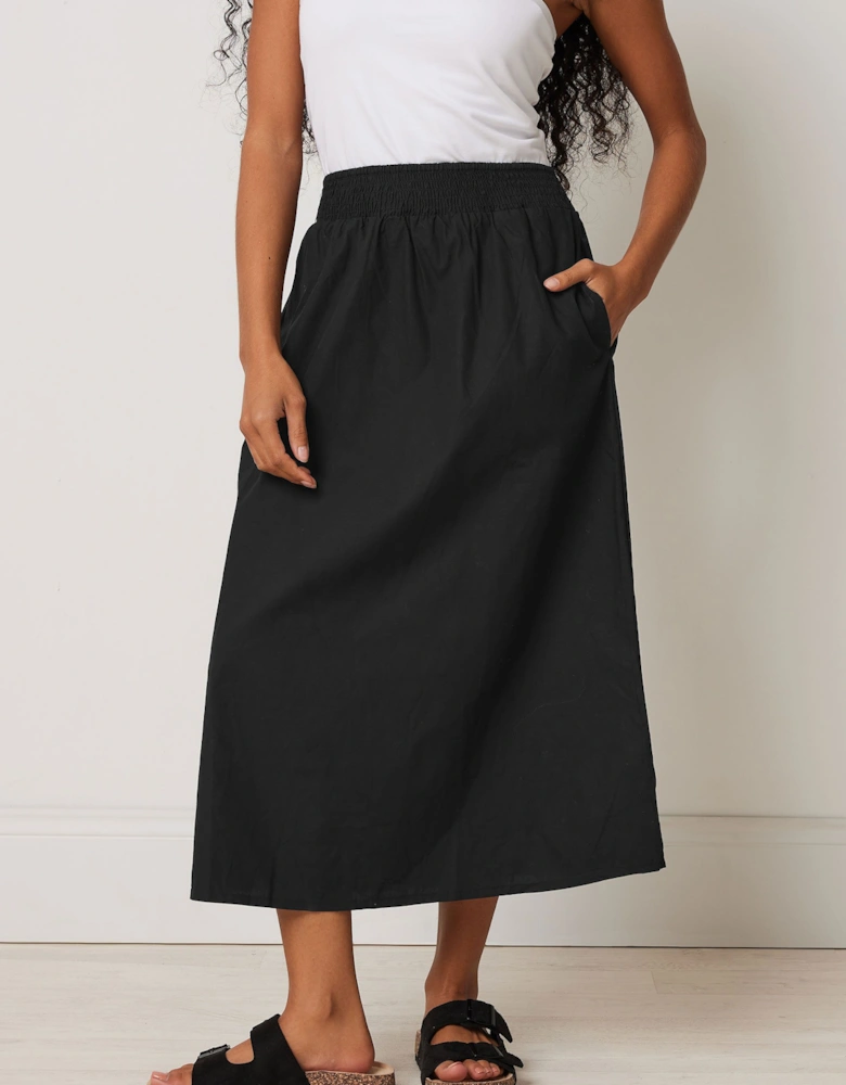 Petite Pocket Detail Midi Skirt