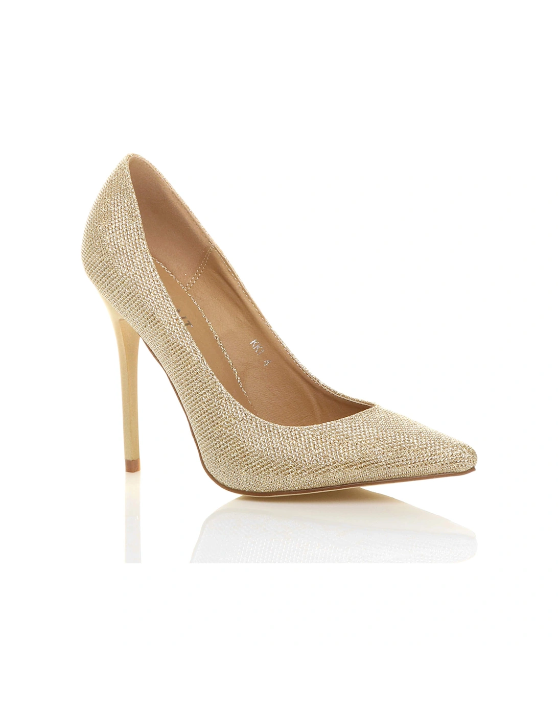 High Stiletto Heel  Glitter Mesh Court Shoes, 2 of 1