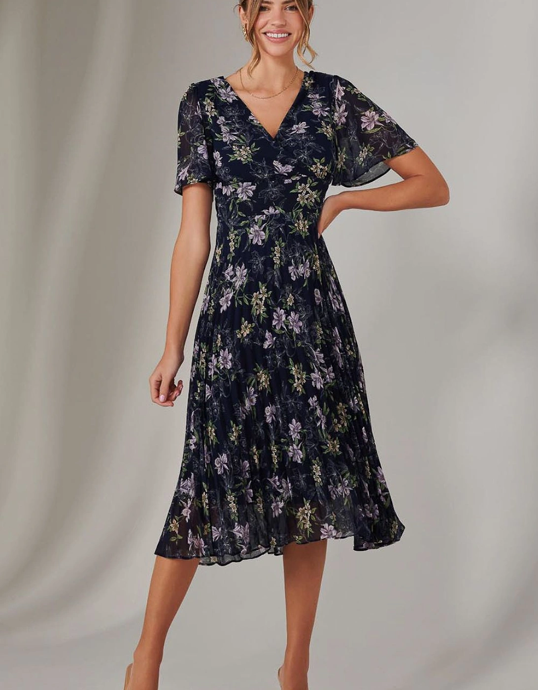 Chiffon Pleated Wrap Midaxi Dress, 2 of 1