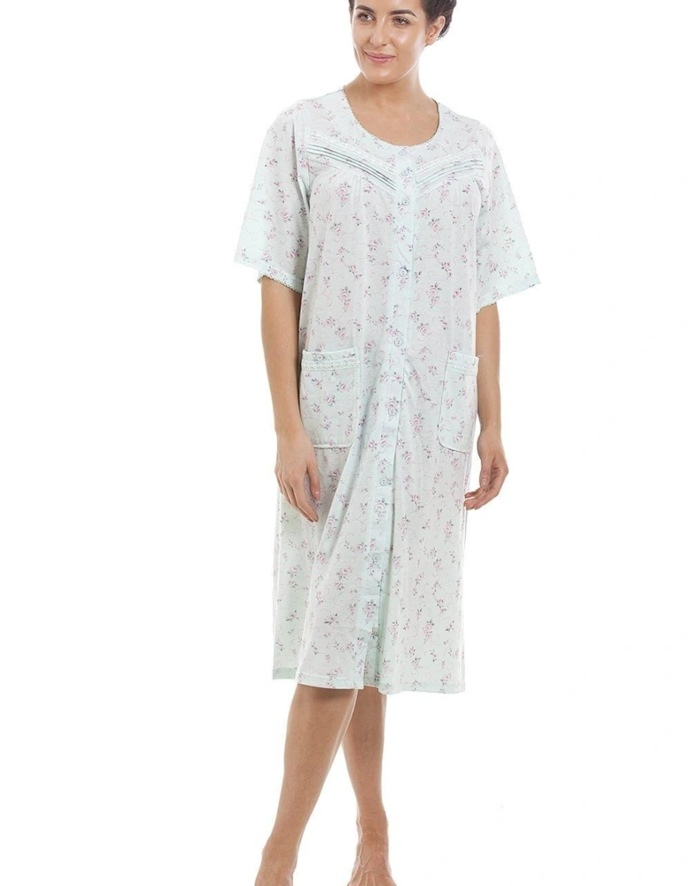 Classic Floral Print Short Sleeve Jersey Nightdress