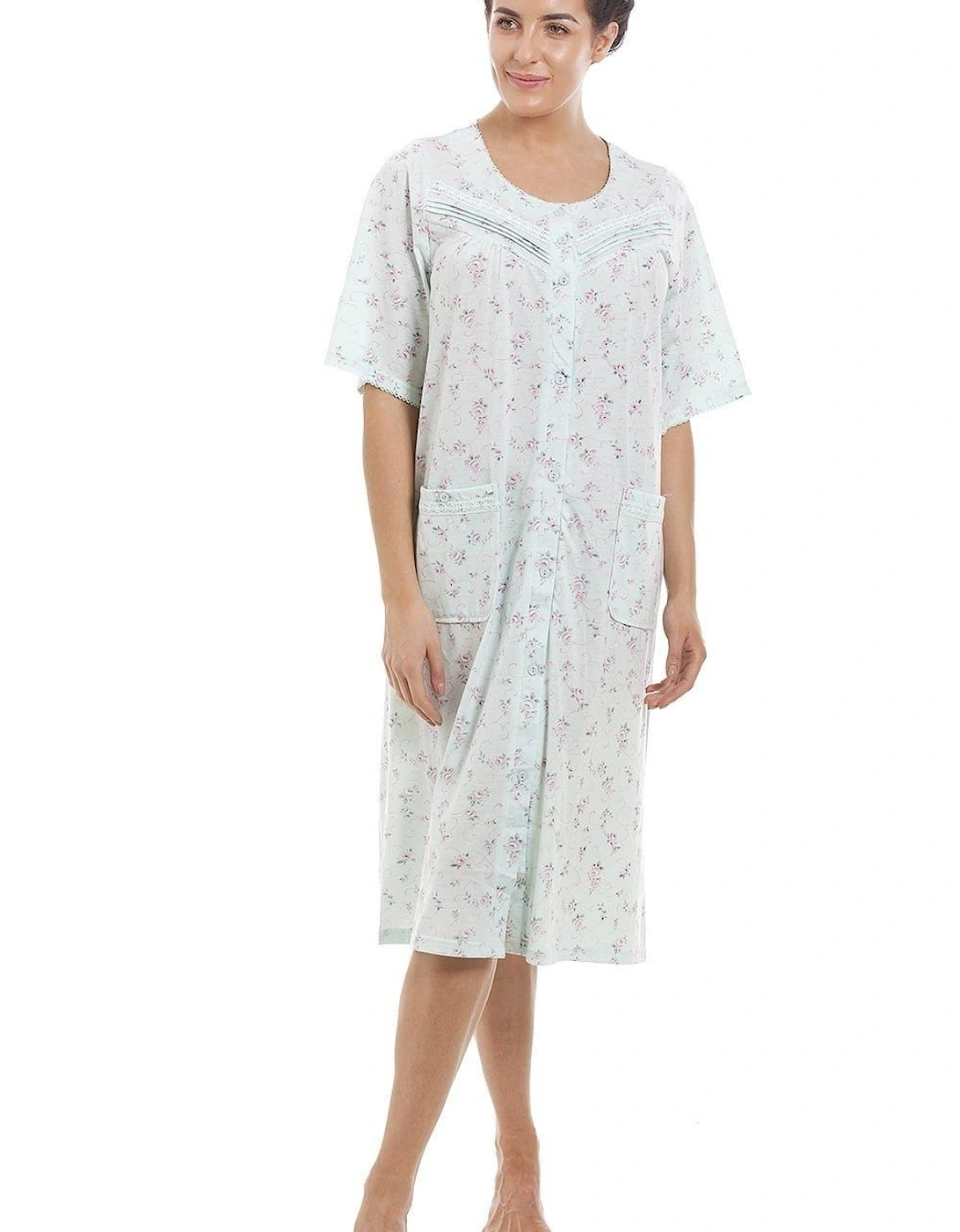 Classic Floral Print Short Sleeve Jersey Nightdress, 2 of 1