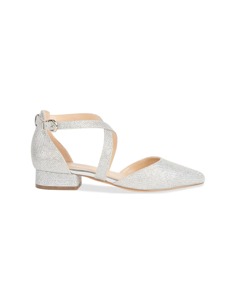 Glitter 'Inaya' Mid Block Heel Court Shoes