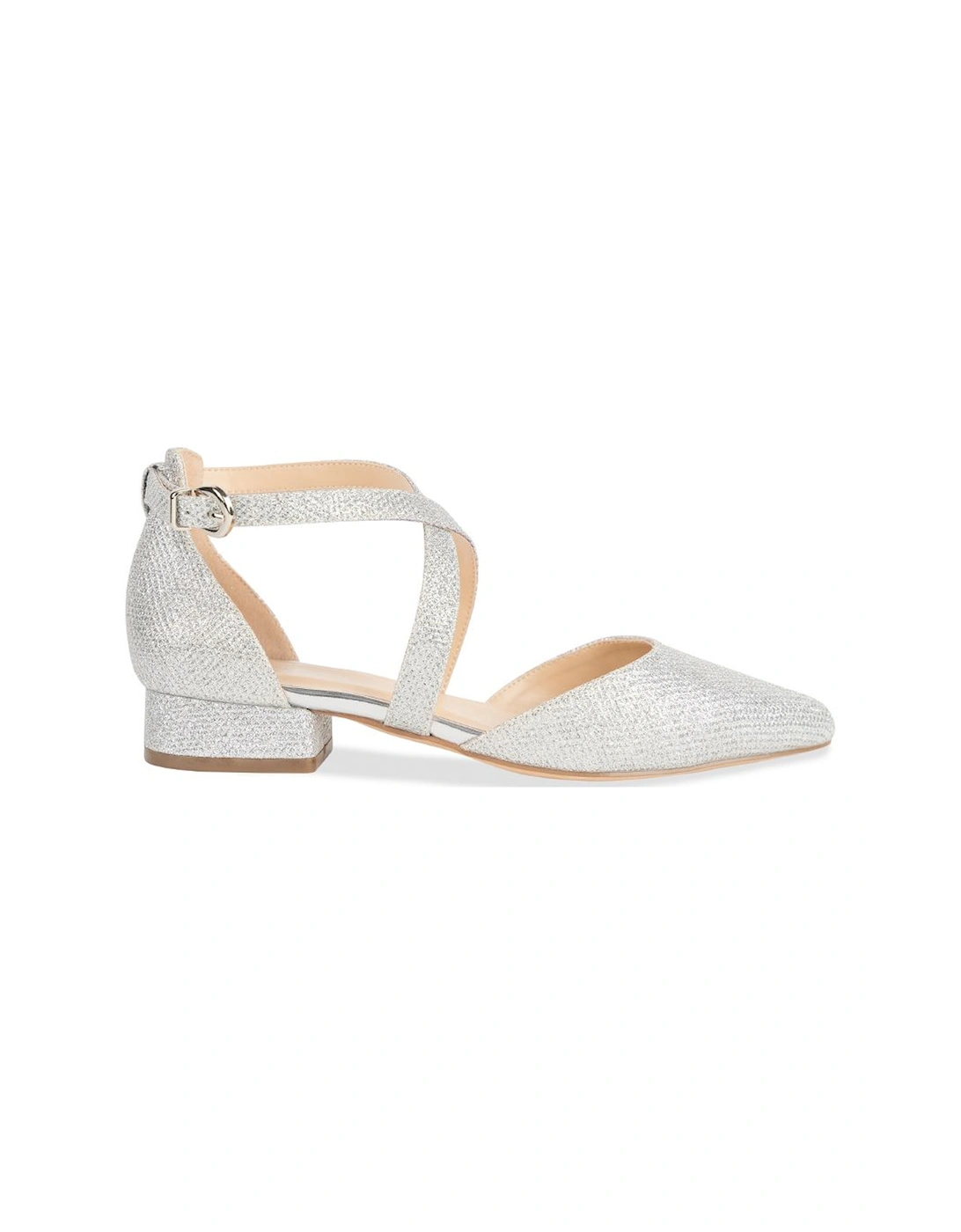 Glitter 'Inaya' Mid Block Heel Court Shoes, 2 of 1