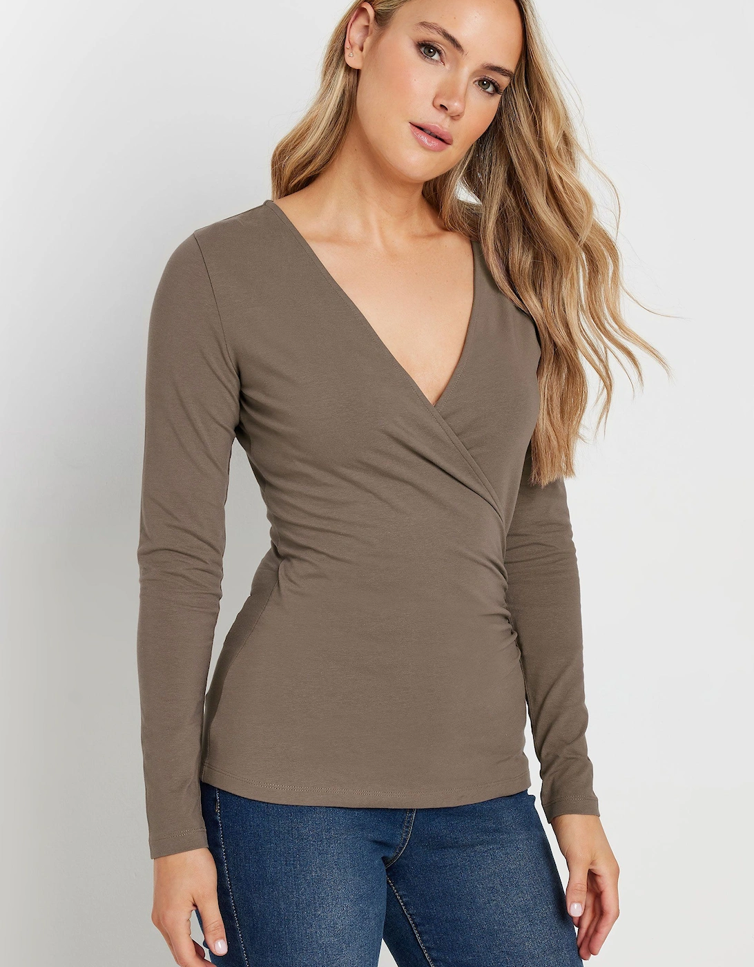 Tall Long Sleeve Wrap Top, 2 of 1