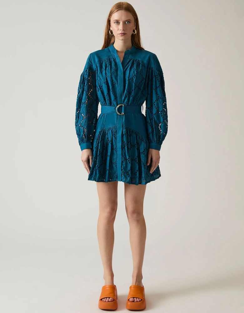 Broderie Dress Navy