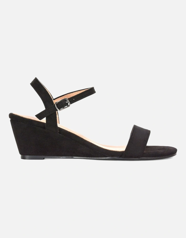 'Alissa' Open Toe Wedge Heel Sandals With Ankle Strap