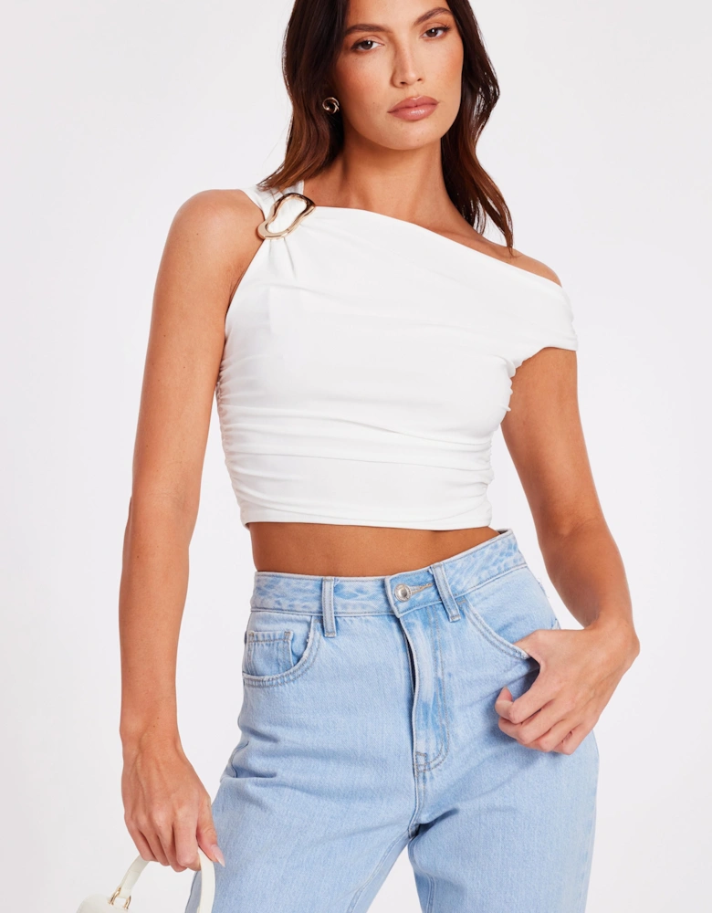 Off White Buckle Detail Top