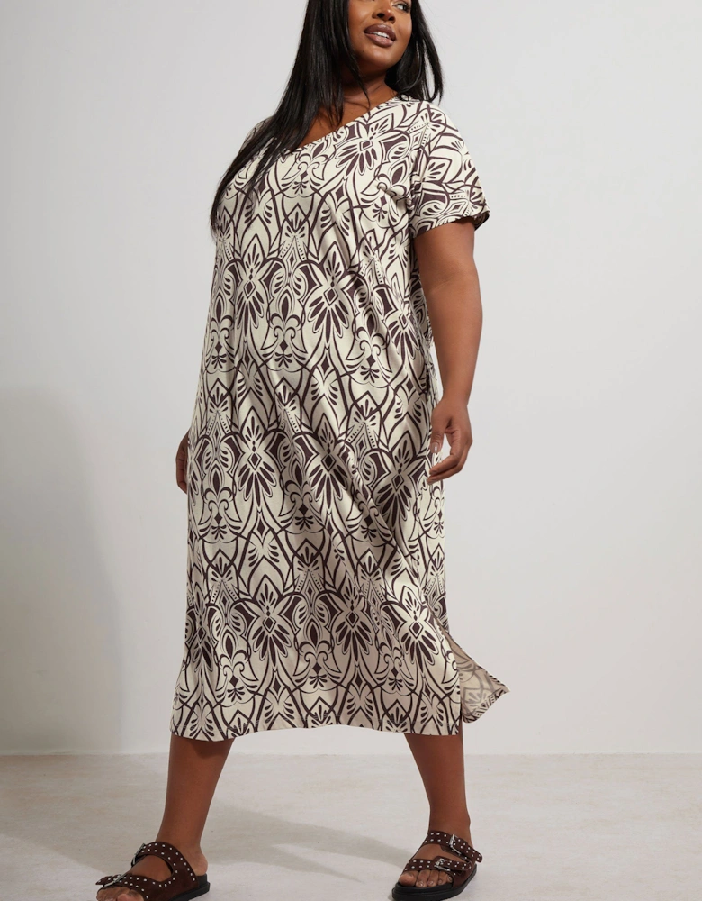 Paisley Grown On Sleeve Midi Dress