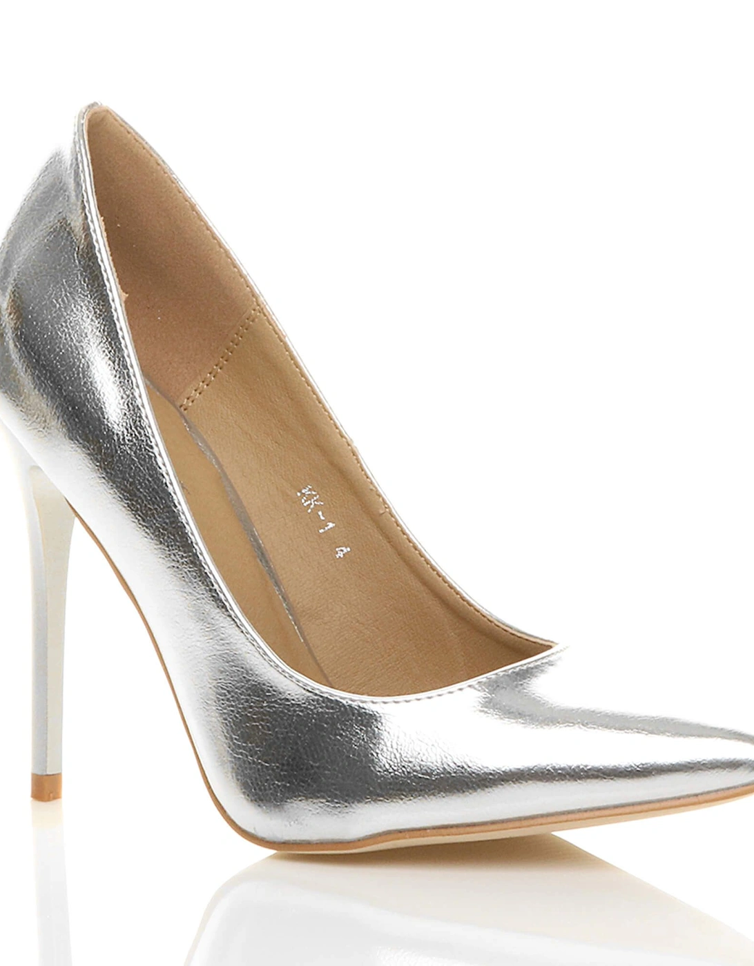 High Stiletto Heel  Faux Leather Court Shoes, 2 of 1