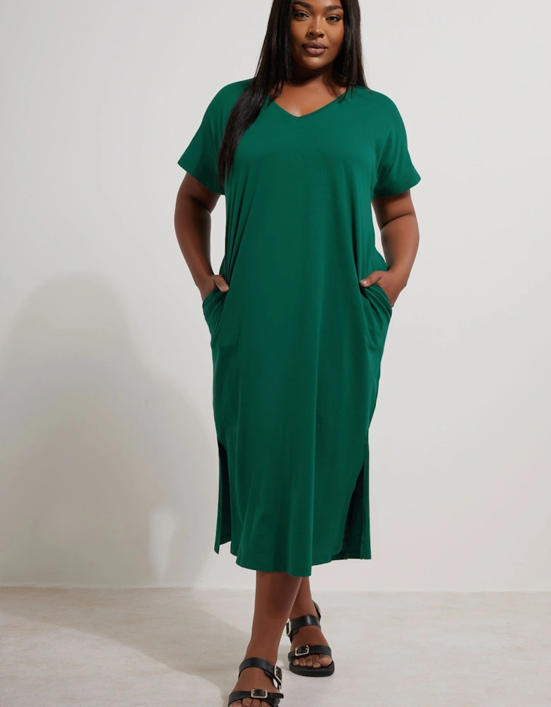 Grown On Sleeve Midi Dress