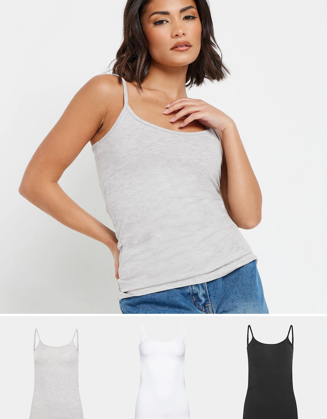 Petite 3 Pack Cami Vest Tops, 2 of 1