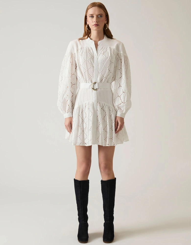 Broderie Dress White